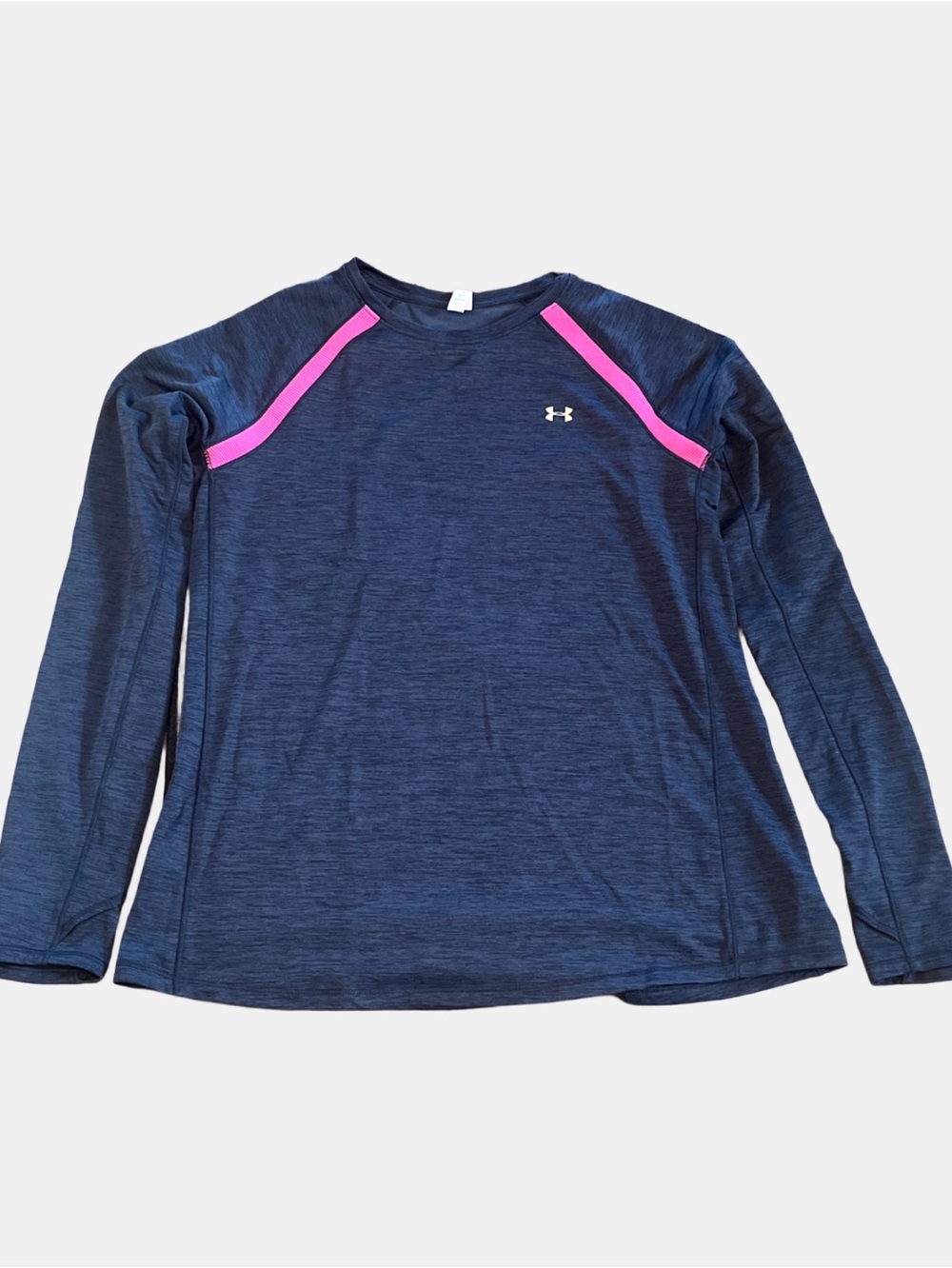 Under Armour Navy Blue Long Sleeve Shirt with Pink Accents Size XL